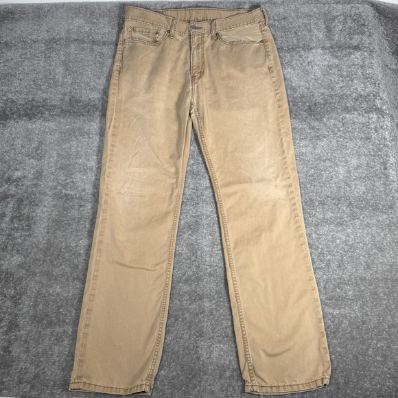 Levi's 514 Jeans‎ Men's 36x34 Brown Slim Straight Leg Distressed - Picture 1 of 13